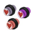 thumbnail image 1 of Pair of Heart Logo Acrylic Ear Plugs, 1 of 8