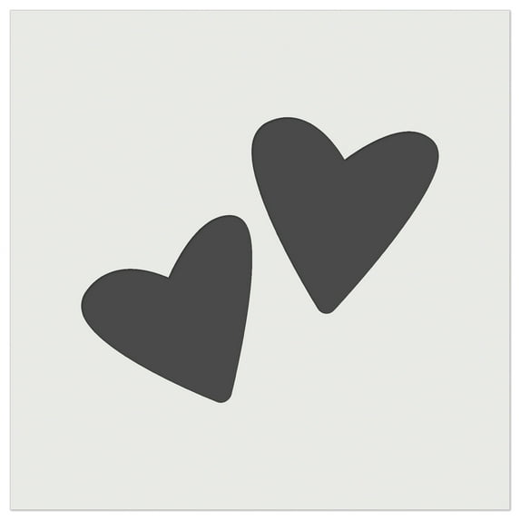 Pair of Hearts Love DIY Cookie Wall Craft Stencil - 5.5 Inch