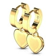 thumbnail image 1 of Pair of Hinged Hoop Earring with Heart Dangle Stainless Steel 20 gauge, 1 of 6