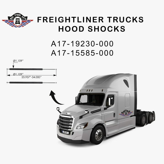 Pair of Hood Shocks Compatible with 2019+ Cascadia Replaces A17-21056-000, A1721073000