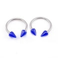 thumbnail image 1 of Pair of Horseshoe with Acrylic Spike end 10g Made of Surgical Steel, 1 of 8