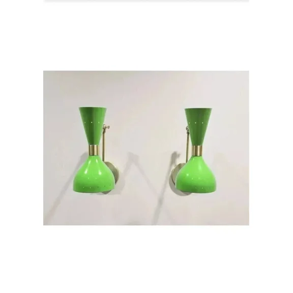 Pair of Modern Italian Diabolo Wall Sconces – Brass Wall Lights | Decorative Light Fixtures