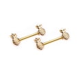 thumbnail image 1 of Pair of Nipple Barbells with Forward Facing Pineapple Nipple Barbells, 1 of 8