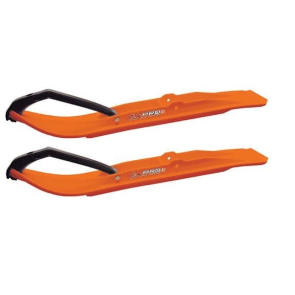 Pair of Orange C&A Pro XT 7-1/4" Snowmobile Skis W/Black C&A Loops