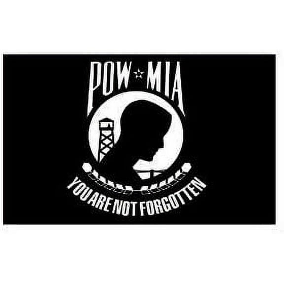 Pair of Pow Mia Flag Funny Hard Hat/Helmet Vinyl Decal Sticker