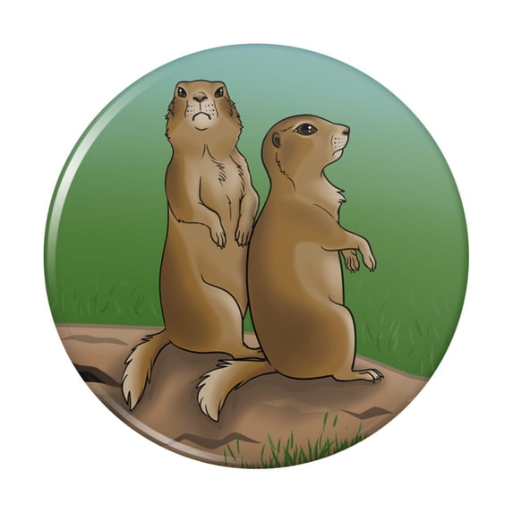 Pair of Prairie Dogs Kitchen Refrigerator Locker Button Magnet
