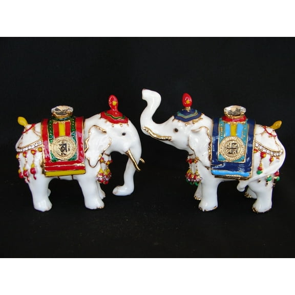 Pair of Precious White Elephants