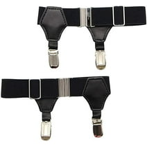 Pair of Premium Adjustable Men High End Sock Garters Suspenders Double Sturdy Clips For Cotton/Silk Socks