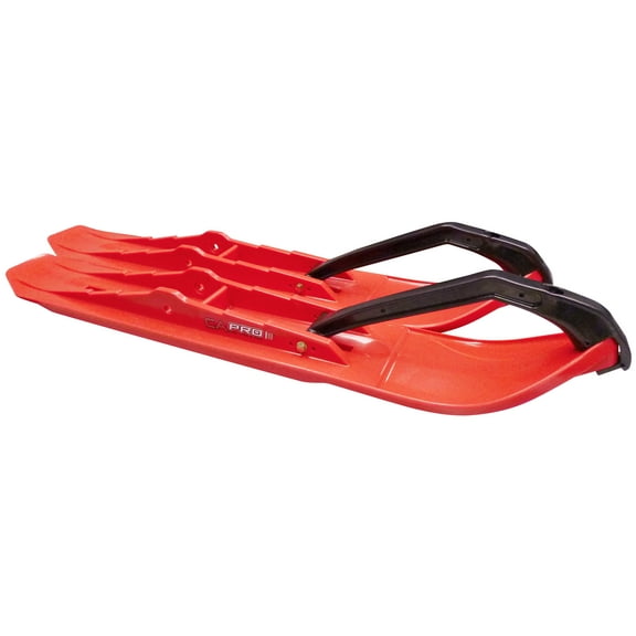 Pair of Red C&A Pro XCS 6-3/4" Snowmobile Skis W/Black C&A Loops