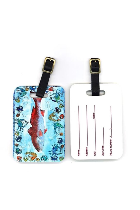Pair of Red Fish Luggage Tag
