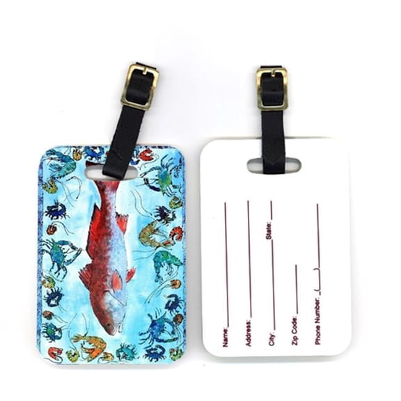 Pair of Red Fish Luggage Tag