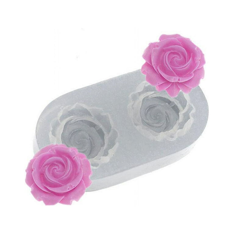 Flowers, roses, and leaves big silicone mold, 15 cavities.