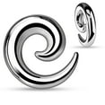 thumbnail image 1 of Pair of Seamless Steel Spiral Ear Tapers Polished & Anodized, 1 of 9