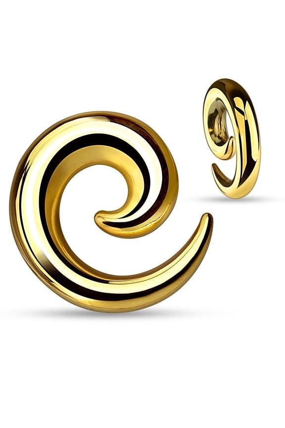 Seamless Steel Spiral Ear Tapers Polished & Anodized Piercings Jewelry for Women Men Sold as Pair