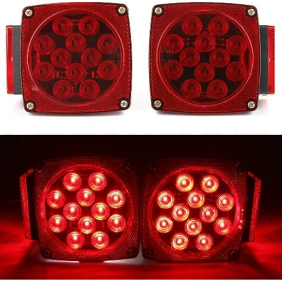Peterson Submersible Square Trailer Tail Light - Left Side, Incandescent, For Trailers Under 80" Wide