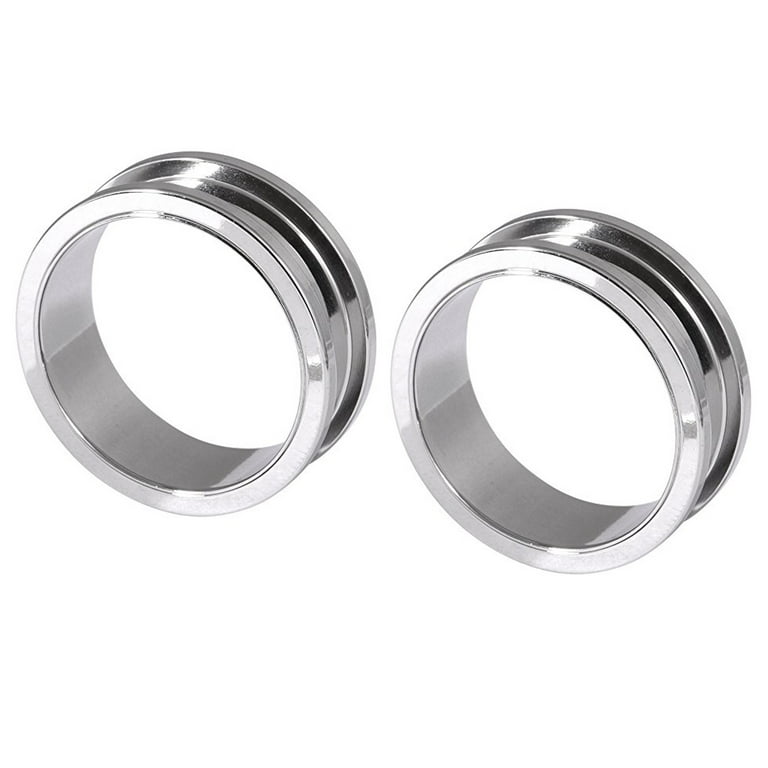 Pair of Steel Screw Ear Tunnels Gauges size=35mm 3/8