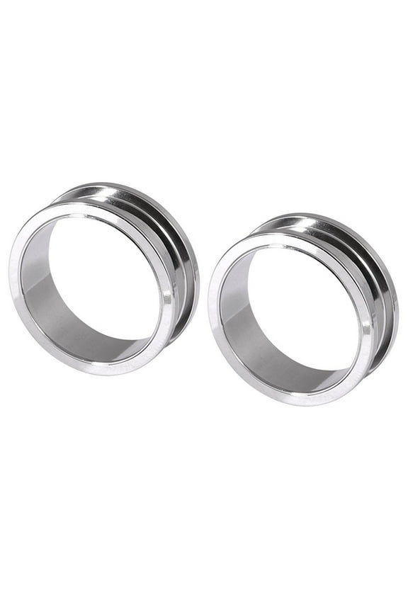 Pair of Steel Screw Ear Tunnels Gauges - size=38mm 1 1/2"