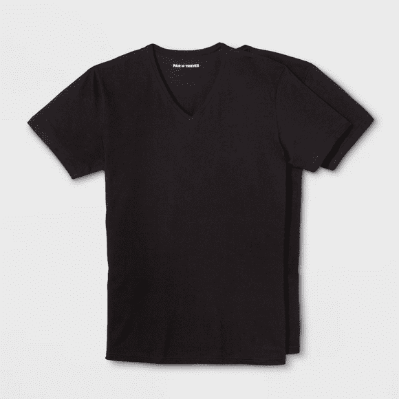 Men's 2pk V-Neck Undershirt - Black, Small