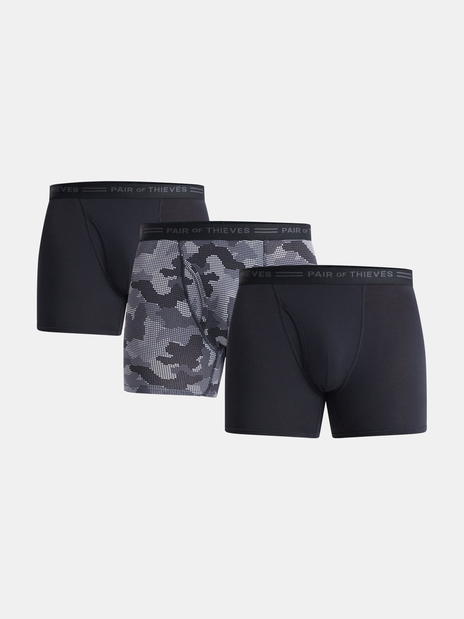Pair of Thieves Men's and Big Men’s 4 Way Stretch Cotton Boxer Briefs, 3-Pack, Sizes S-3XL