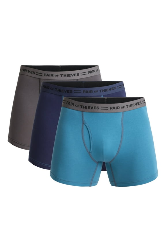 Men's 4-Way Cotton Stretch Boxer Briefs, 3-Pack