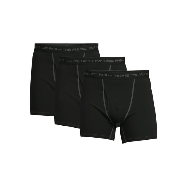 Pair of Thieves Men's 4-Way Cotton Stretch Boxer Briefs, 3-Pack