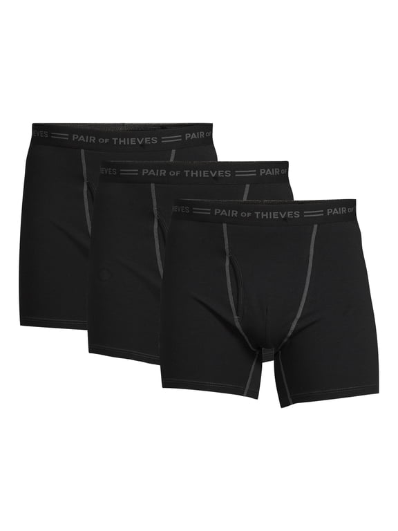 Men's 4-Way Cotton Stretch Boxer Briefs, 3-Pack