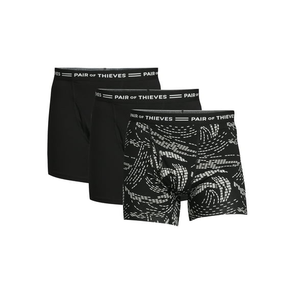 Pair of Thieves Men's 4-Way Cotton Stretch Boxer Briefs, 3-Pack