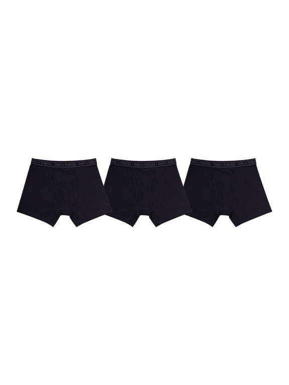 4-WAY PERFORMANCE BOXER BRIEF 3PK BLACK SMALL