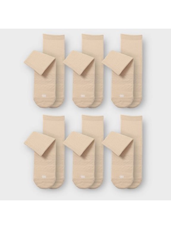Men's 6pk SuperiAir Cushion Ankle Socks - Cream 6-12