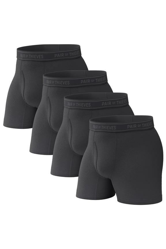 Mens Boxer Briefs 4 Pack Soft Stretch Moisture-Wicking M