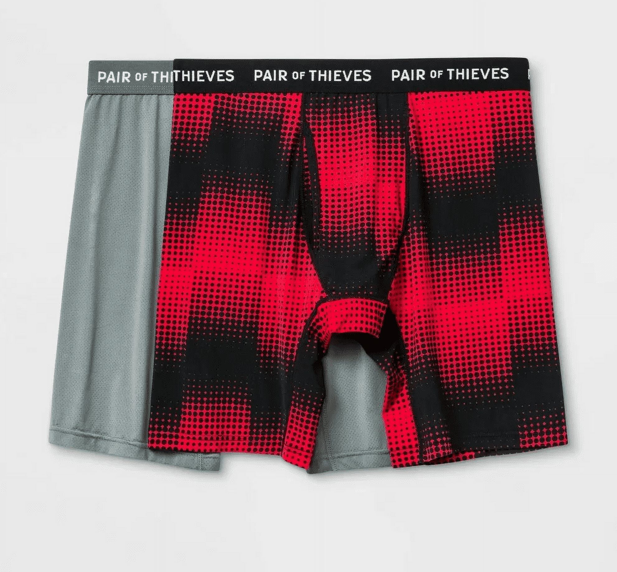 Pair of Thieves Men's Super Fit Boxer Briefs - Black/Red/Shapes S