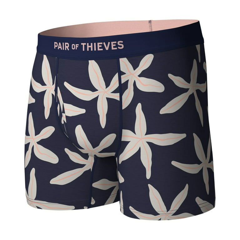 Pair of Thieves Mens Super Soft Underwear Boxer Briefs, Blue, Small 