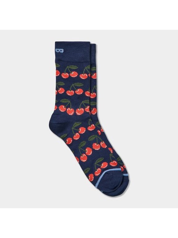 RFE Men's Cherries Crew Socks - Blue - 6-12