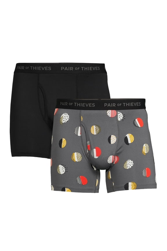 SUPERFIT 2-Pack Adult Mens Boxer Briefs, Sizes S-3XL