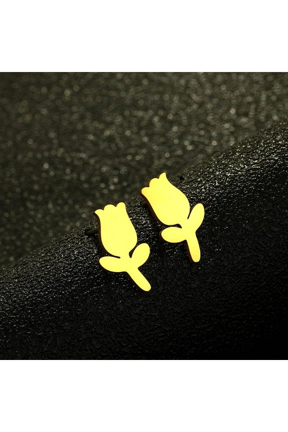 Pair of Tiny Flower Earrings Cute Gift Earrings Stainless Steel Post Small Earring for Men and Women