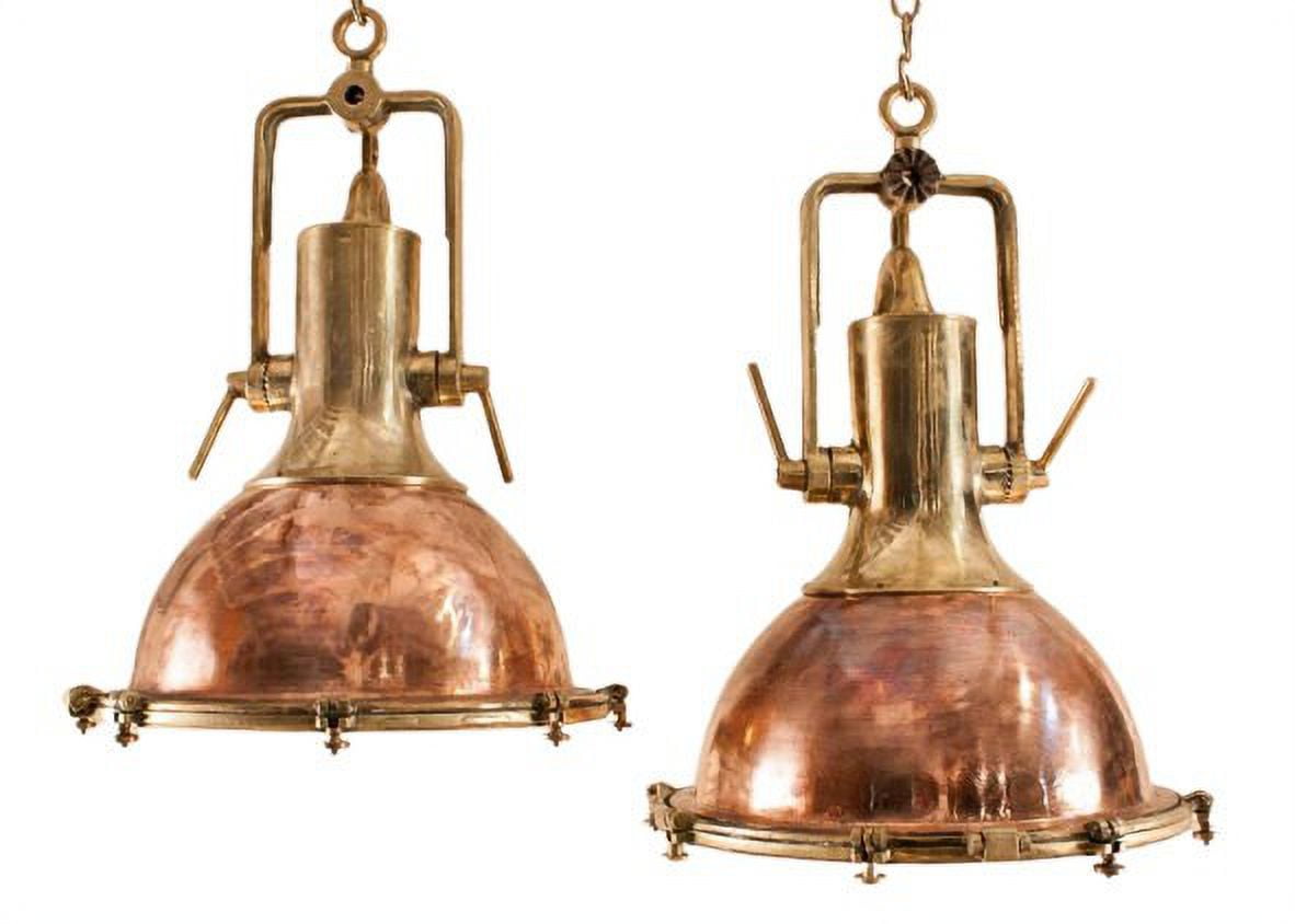 Pair of Two Large Copper and Brass Nautical Pendants Light - Walmart.com, image size:1182x844