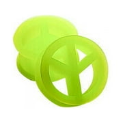 Pair of UV Glow Silicone Peace Sign Ear Plugs Tunnels Gauges