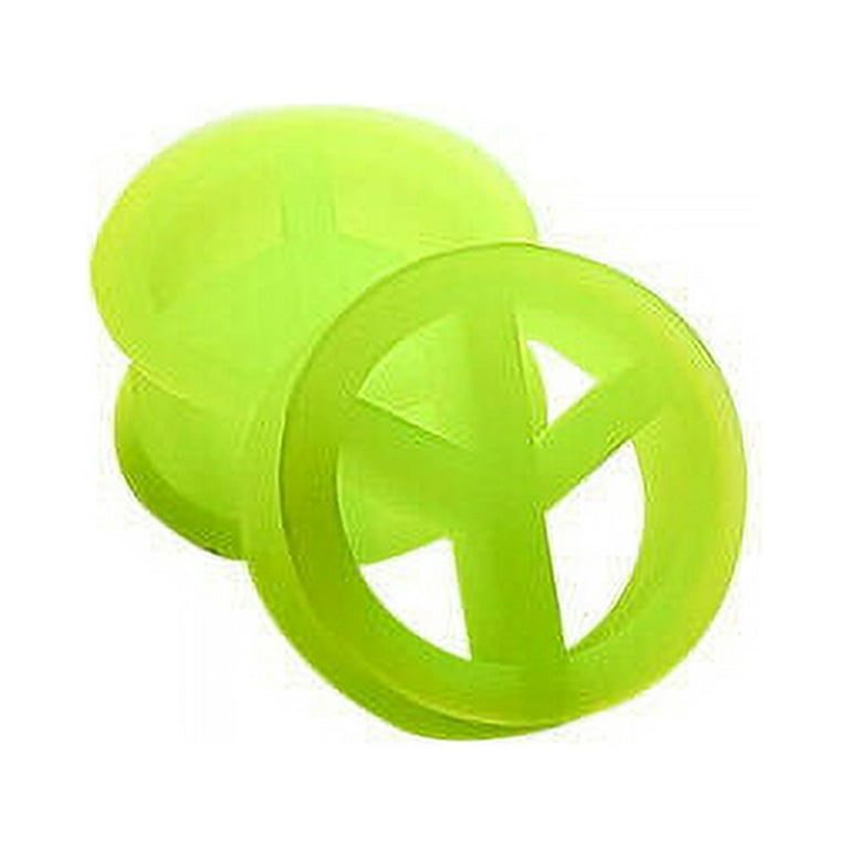Acrylic Double Flared Saddle Multi Colored Peace Sign Ear Gauges Plugs Acrylic Double Flared Saddle Multi Colored Peace Sign Ear Gauges Plugs