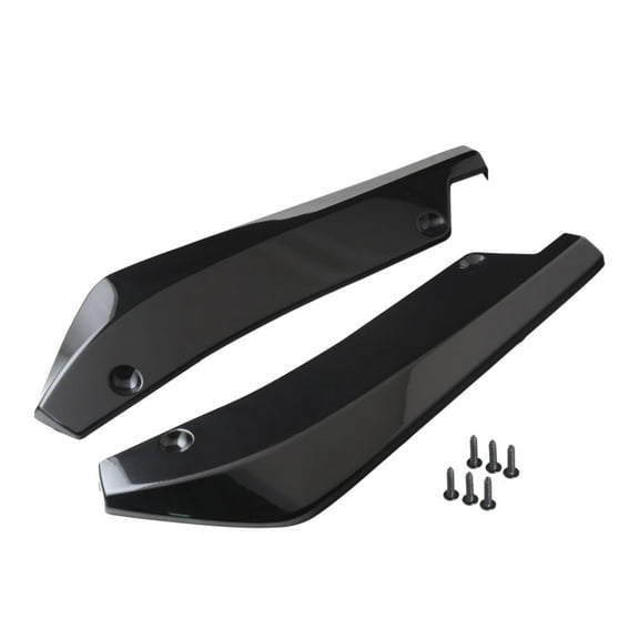 Pair of Universal Black Rear Bumper Splitters Canard Diffuser Guard for car (Black)