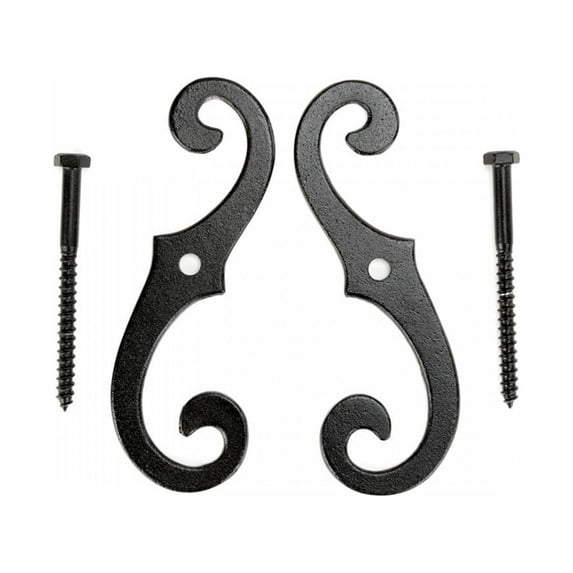 Pair of Vintage Shutter Dogs S Shaped Shutter Hardware in Black Pack of 12