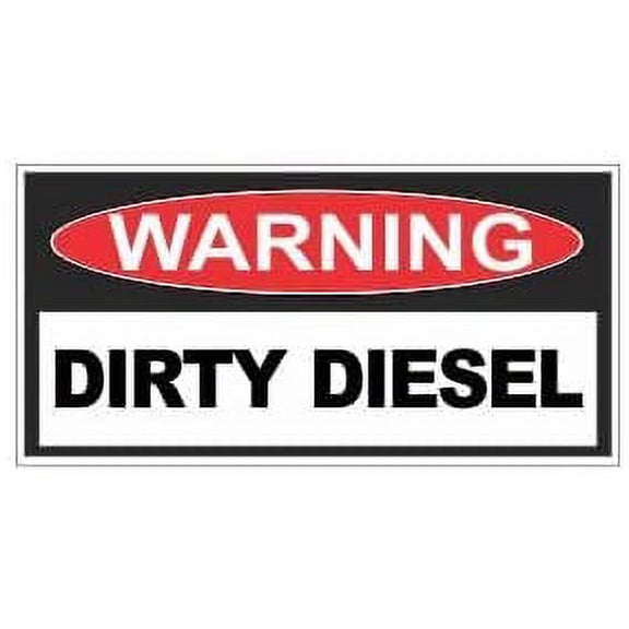 Pair of Warning Dirty Diesel Funny Hard Hat/Helmet Vinyl Decal Sticker