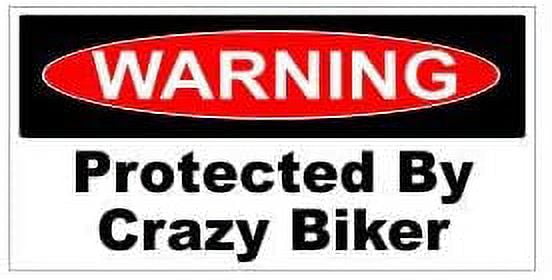 Pair of Warning Protected By Crazy Biker Funny Hard Hat/Helmet Vinyl ...