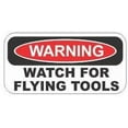 thumbnail image 1 of Pair of Warning Watch for Flying Tools Funny Hard Hat/Helmet Stickers, 1 of 2