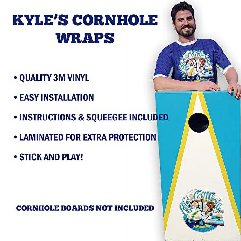 Waterproof Cornhole Board Wraps Decals Set Of 2 - Light Brown Wood Grain, 48.5"x24.5"