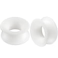 thumbnail image 1 of Pair of White gauges Ultra Thin Walled Silicone Double Flared Flexi Ear Tunnels 6 Sizes to Choose, 1 of 1