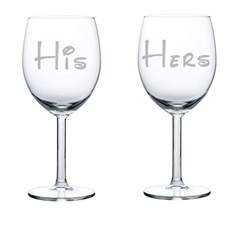 Engraved Hers and His Contour Wine Glasses (Set of 2)
