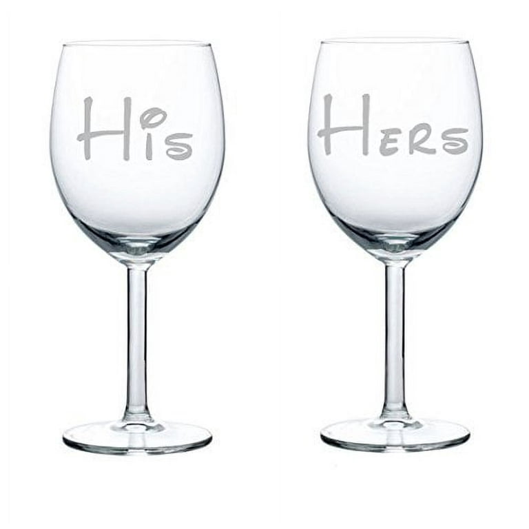 Pair of Wine Glasses (2) His and Hers (10 oz), Size: One Size