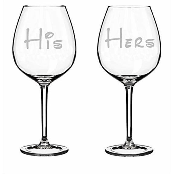 Pair of Wine Glasses (2) His and Hers (20 oz Jumbo)