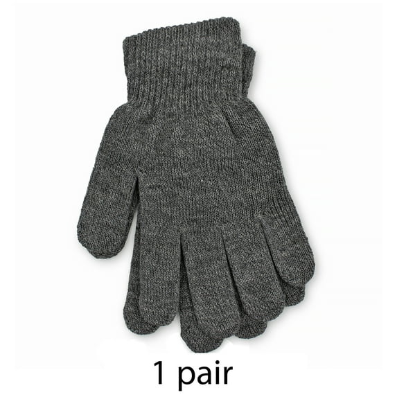 Pair of Womens Winter Knit Gloves Warm Soft Stretch Full Finger Mittens