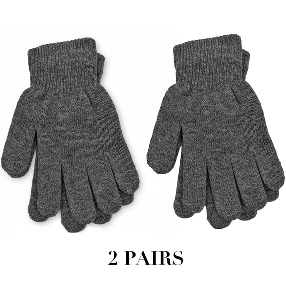 Pair of Womens Winter Knit Gloves Warm Soft Stretch Full Finger Mittens